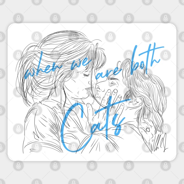 Vanilla Sky: when we are both cats [Outline] Magnet by 51Deesigns